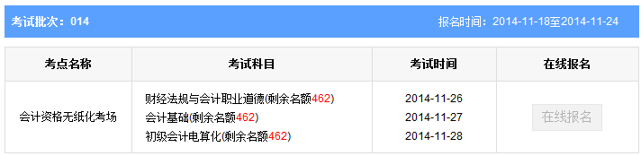 內蒙古包頭第14批會計從業資格考試報名