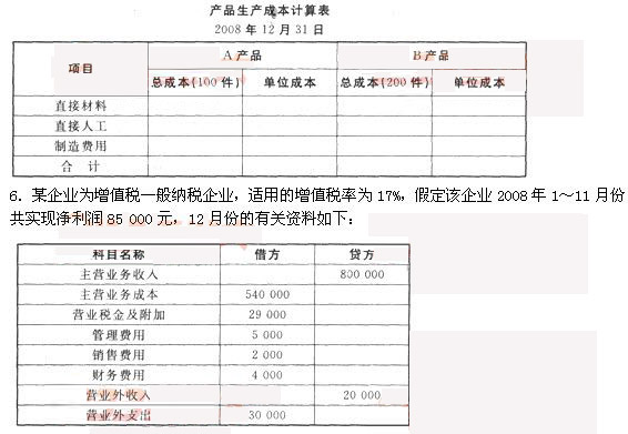 江蘇2009會計基礎真題